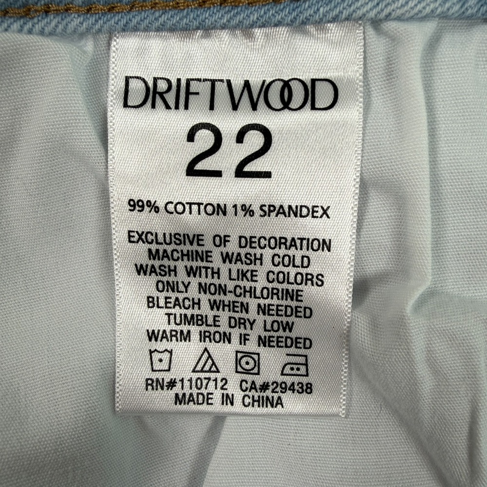 Driftwood Womens Colette Jeans Sz 22 Light Wash Embroidered Daisy Cuff Cropped - Picture 9 of 9